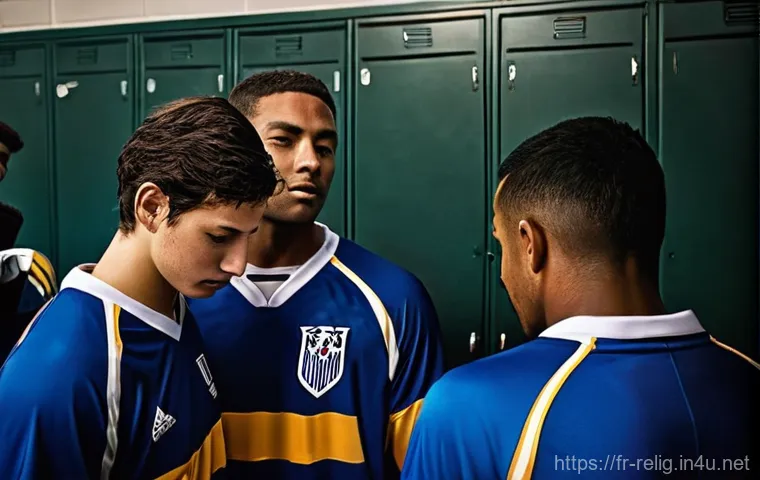 종교와 스포츠  신앙과 경기 - **Prompt:** A group of diverse professional athletes, visibly focused and determined, are engaged in...